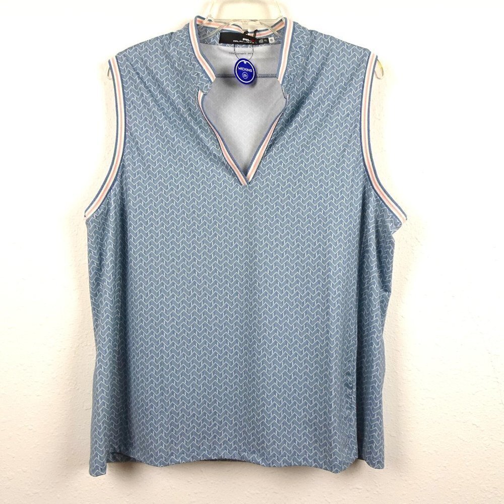 RLX Ralph Lauren Golf Polo Shirt Women's Size 2XL Blue Wicking Sleeveless